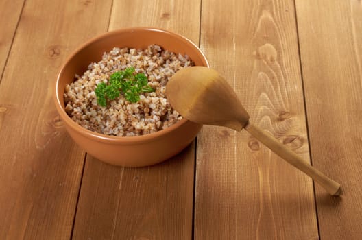 Buckwheat porridge closeup