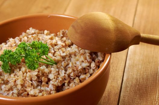 Buckwheat porridge closeup