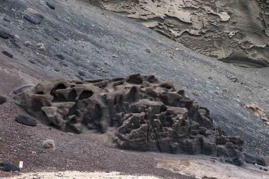 alien landscape of Lanzarote where we observe the stone desert