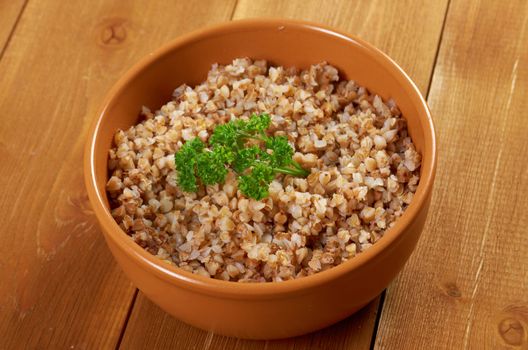 Buckwheat porridge closeup