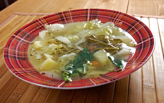  Russian national cabbage soup - Green sorrel   stchi  with nettles and rhubarb