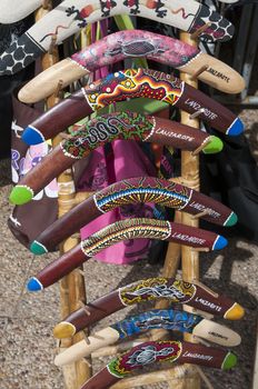 boomerang of different designs and colors