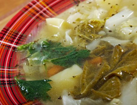  Russian national cabbage soup - Green sorrel   stchi  with nettles and rhubarb