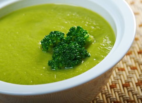 Creamy soup with broccoli.closeup