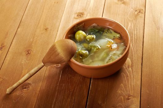italian farm-style soup mixture of  cabbage