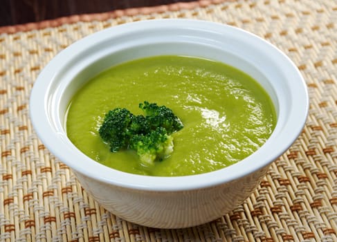 Creamy soup with broccoli.closeup