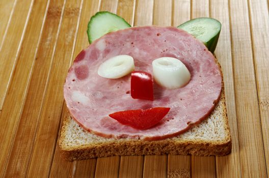 funny sandwich . breakfast for child