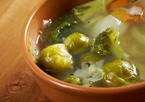 italian farm-style soup mixture of  cabbage