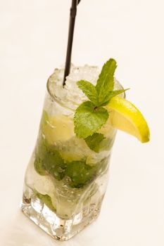 Freshness Cocktail with Mint, Ice and Lemon