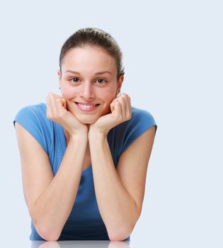 Portrait of beautiful young woman smiling