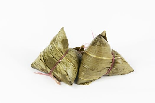 traditional glutonius rice dumpling wrap in leaves