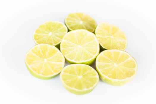 Fresh citrus lime slice on white background