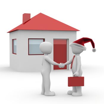 A character closes for Christmas from a contract for a new house.