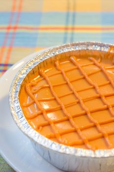 sweet thai tea sponge cake , made from thai tea 