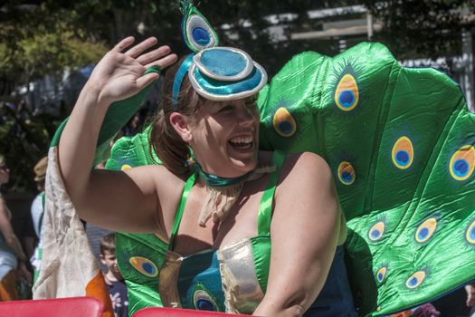 SYDNEY, AUSTRALIA - Mar 17TH:Woman participant in the  St Patrick's Day parade on March 17th 2013. Australia has marked the occasion since 1810