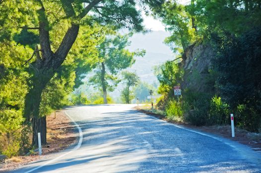 Winding road in the mountains.