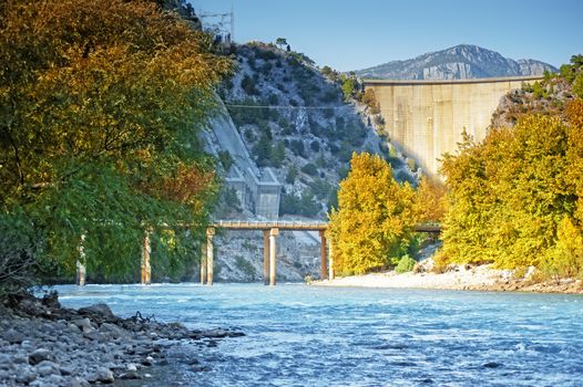 Oymapinar dam on the river Manavgat