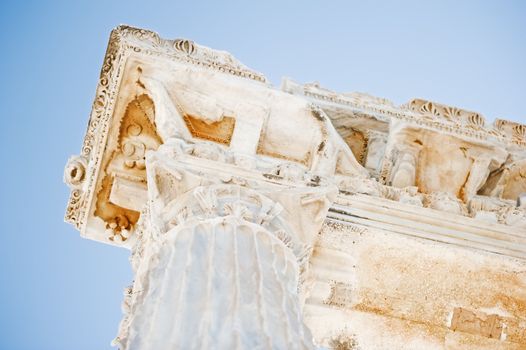 A fragment of the Temple of Apollo in Side. Turkey