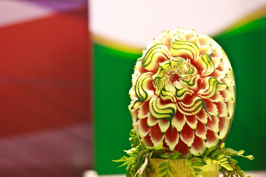 watermelon carving in the Thailand ultimate chef challenge 2013