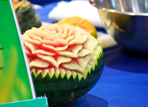 watermelon carving in the Thailand ultimate chef challenge 2013