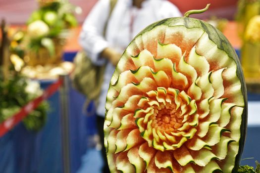 watermelon carving in the Thailand ultimate chef challenge 2013