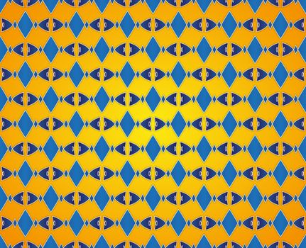 background or texture orange abstract blue rhombic pattern