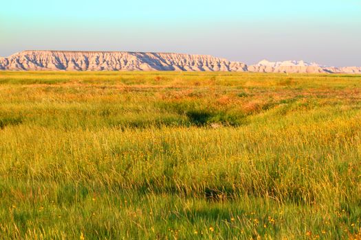 Vast prairie of Buffalo Gap National Grassland in South Dakota - USA.