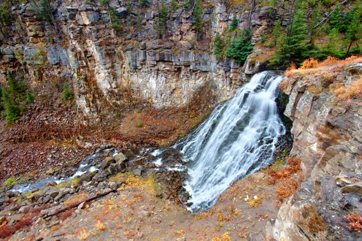 Rustic Falls of Yellowstone National Park in Wyoming.