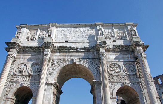 Arch of Emperor Constantine in Rome, near Colosseum
