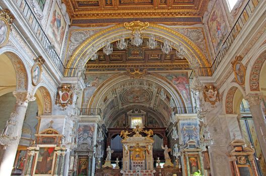 Church interior (Santa Maria in Aracoeli) in Rome
