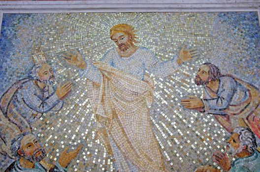 Jesus Christ resurrection, mosaic in Saint Peter Basilica, Rome