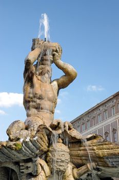 Triton Fountaint in Barberini Square (Rome) Triton was ancient sea god in a Greco-Roman legend