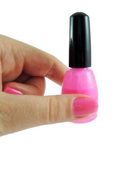 Woman hold up nail polish