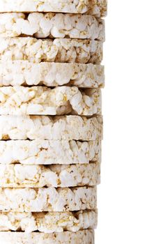 Rice cake pile, isolated on white