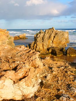 Rock formations along the beaches of southern Victoria, Australia.