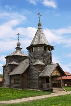 An orthodox wooden church is in town Suzdal. Russia.