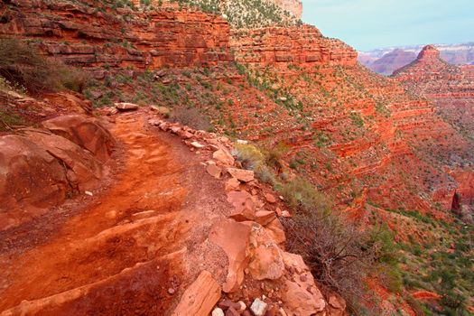 Bright Angel Trail winds into the Grand Canyon of northern Arizona.