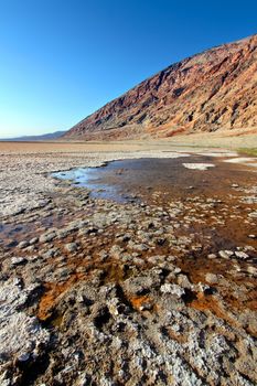 Badwater Springs at Death Valley National Park in California.
