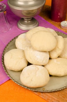 Still life with freshly baked pitta bread