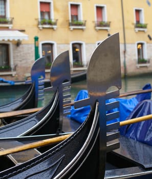 Gondolas on Grand Canal in Venice. Italy