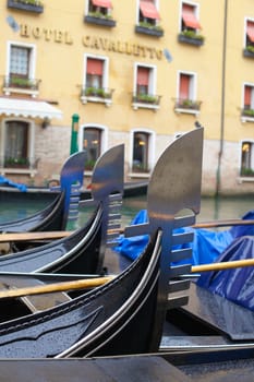Gondolas on Grand Canal in Venice. Italy