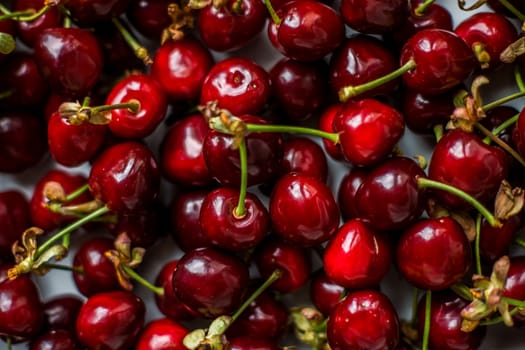 beautiful, juicy, red cherries close-up