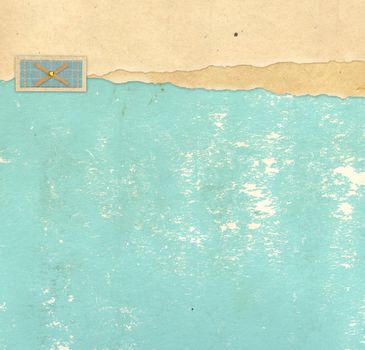 Background in vintage style with paper and button