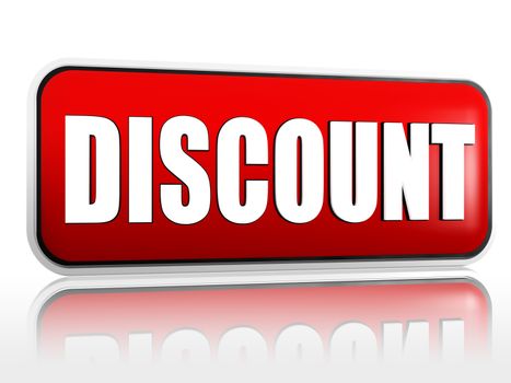 Discount red 3d banner with white text