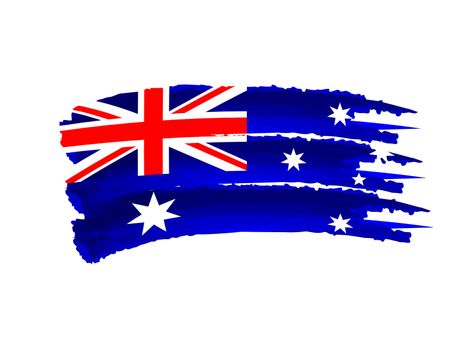 Illustration of Isolated hand drawn Australian flag