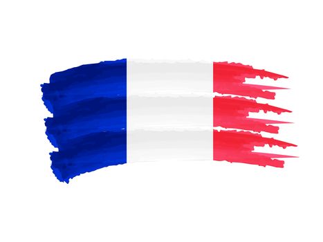 Illustration of Isolated hand drawn French flag