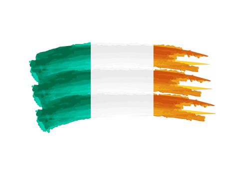 Illustration of Isolated hand drawn Irish flag