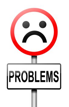 Illustration depicting a sign with a problem concept.