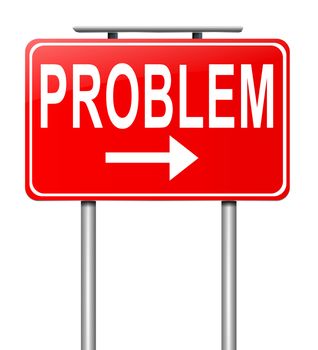 Illustration depicting a sign with a problem concept.