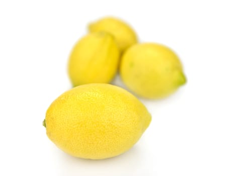 Isolated lemons over white background